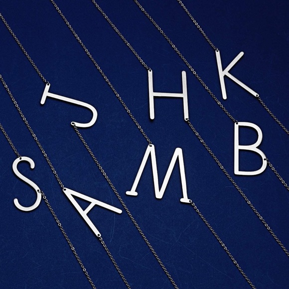 Silver Initial Stainless Steel Pendant Necklace - Picture 4 of 5